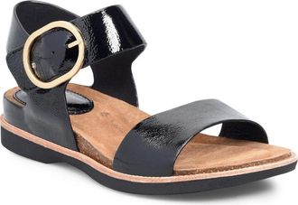 S&ouml;fft Womens Sofft Bali Sandals Black Patent Leather Adjustable Strap VER1239