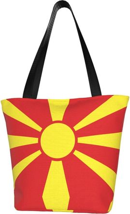 AOOEDM Tote Bag Macedonian Shopping Bags Small Reusable Market Bag Beach Tote Bags Travel Totes