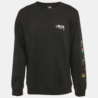 St&uuml;ssy Black Printed Cotton Sweatshirt