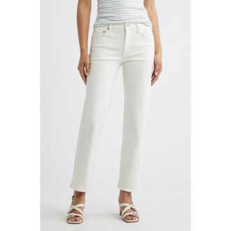 Rag & Bone Harlow Mid Rise Ankle Straight Jeans in White at Nordstrom, Size 24