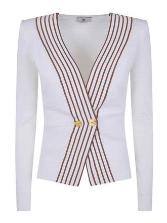 Elisabetta Franchi Knitted Top With Striped Bands