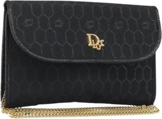 Dior Pre-owned Cross Body Bags, female, Black, Size: ONE SIZE Pre-owned Vintage Canvas Shoulder Bag