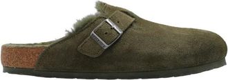 Birkenstock Boston VL Slides - Heren - Slip ons - Groen - 40 EU - Wol - Schoenen