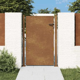 Berkfield Home Garden Gate 105x130 cm Corten Steel in Brown