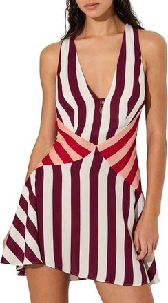 Reiss Esme Stripe Cover-Up Sundress in Burgundy/Off White at Nordstrom, Size 10 Us