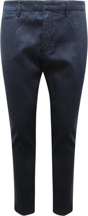 Dondup Gestructureerde Joe Broek Gemaakt in Itali&euml; - Heren - Slim Fit Broeken - Blauw - W31 - Broeken