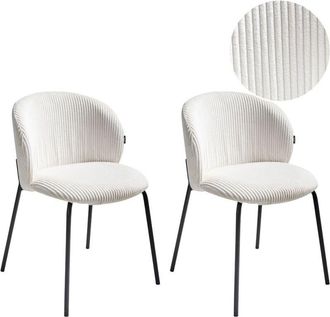 Beliani Beliani - Set di 2 sedie da pranzo in velluto bianco sporco Miles