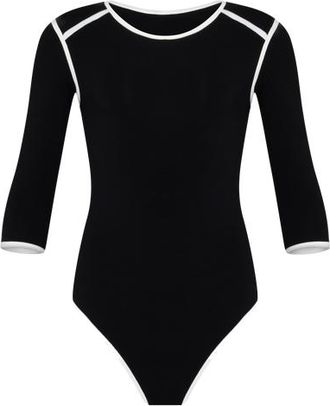 Brunna.Co The Girl 3/4 Sleeves Active Bodysuit In Black at Nordstrom, Size Medium