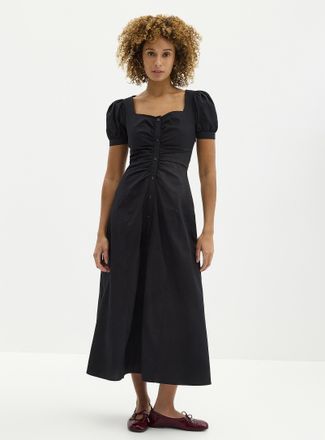 Ever New Womens Taryn long buttoned poplin dress