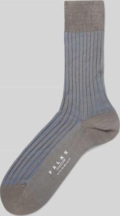 Falke Socken mit Label-Print Modell SHADOW in Mittelgrau, Größe 39/40