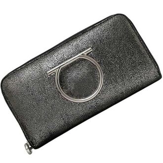 Ferragamo Metallic Leather Long Wallet (Bi-Fold) (Pre-Owned)