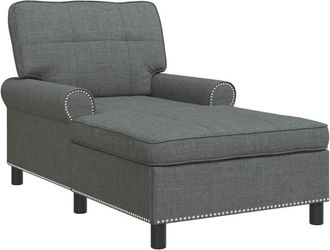 vidaXL Chaise Lounge with Cushion Dark Grey 91 x 157 x 91 cm Fabric vidaXL