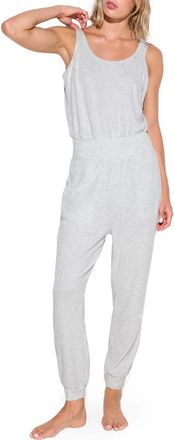 Spiritual Gangster Tranquility Ribbed Sleeveless Jogger Jumpsuit in Light Heather Grey at Nordstrom, Size X-Large