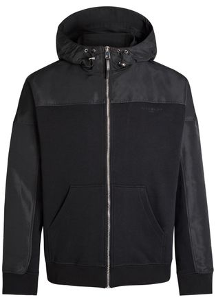 Givenchy Logo Hooded Cotton and Shell Windbreaker Jacket - Black - XL