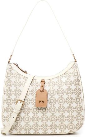 V&deg; 73 Beige Logo Plaque Top Handvat Tas - Dames - Handtassen - Beige - ONE Size - Polyester - Tassen