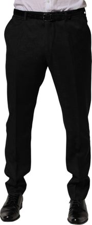 Dolce & Gabbana Mens Virgin Wool Dress Trousers Black