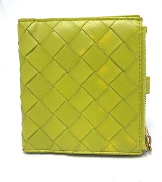 Bottega Veneta Green Leather Wallet (Bi-Fold) (Pre-Owned)
