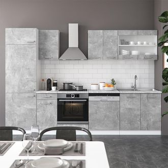 Vicco Mueble De Cocina R-line, Hormig&oacute;n, 300 Cm Sin Encimera