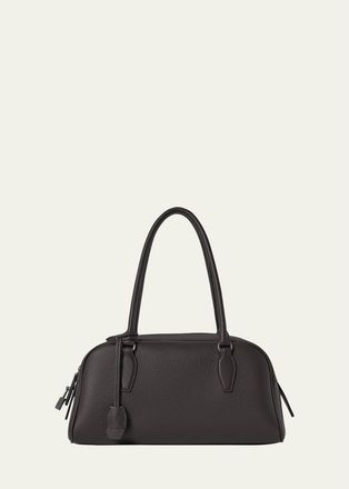 The Row India East-West Leather Bowling Shoulder Bag