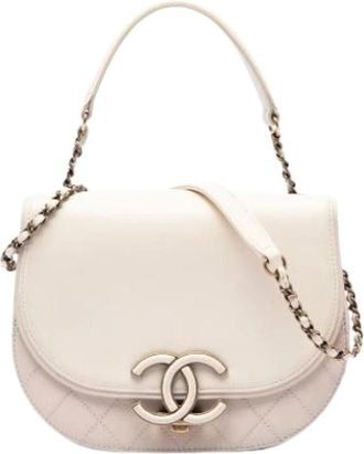 Chanel Pre-owned Coco Curve Bag - Dames - Vintage Schoudertas - Beige - ONE Size - Leer - Vintage