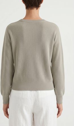Brunello Cucinelli Ribbed Cotton Sweater - Grey