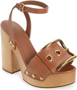 Dolce & Gabbana Ankle Strap Platform Sandal in Cuoio at Nordstrom, Size 11.5Us