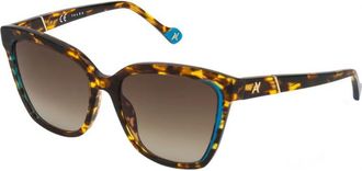 Yalea Womens SYA028N550743 55 Sunglasses - Brown - One Size