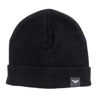 Emporio Armani Accessories, unisex, Black, L, Black Hats - Stylish Design