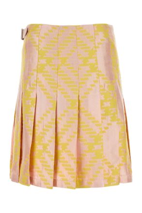 Burberry Womens Embroidered Cotton Blend Skirt Sherbetipcheck Gonne