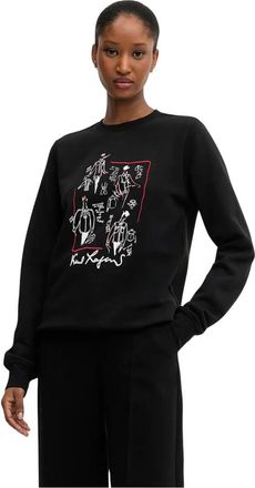 Karl Lagerfeld Dames, Sweatshirts & Hoodies, Zwart, Maat: XS Leer