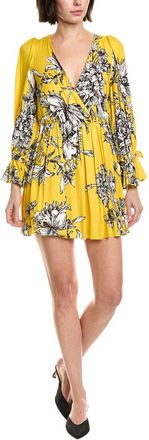 Alice & Olivia Alice + Olivia Clarissa Deep V Tie Sleeve Mini Dress