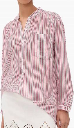 Isabel Marant Sapha Stripe Blouse In Ecru/red