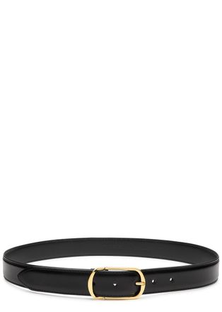Anderson's Glossed Leather Belt - Black - 100 (UK18 /xxl)