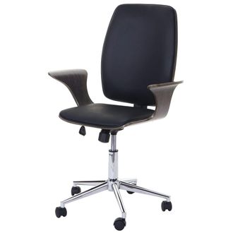 Hhg Hhg - Nunca Usado] Silla De Oficina 613, Silla Giratoria De Direcci&oacute;n, Imitaci&oacute;n De Cuero Curvado, Gris, Funda Negra