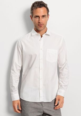 Olymp Businesshemd OLYMP Casual, Herren, Gr. 3XL, N-Gr, weiss (wei&szlig;), Web, Obermaterial: 100% Baumwolle, Hemden Businesshemd