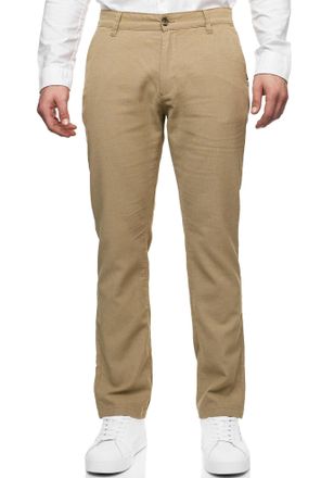 Indicode Cargohose INDICODE INGuyin, Herren, Gr. 28, L&auml;nge 32, grau (fog), Web, Obermaterial: 55% Baumwolle, 45% Leinen, unifarben, regular fit kn&ouml;chellang, Ho
