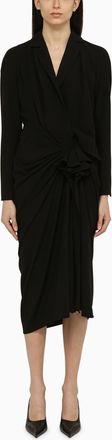 Dries Van Noten Black wool-blend dress with drape
