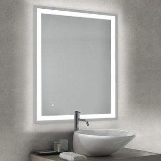 Emuca Espejo De Ba&ntilde;o Heracles Con Iluminaci&oacute;n Led Frontal Y Decorativa, Ac 230v 50hz, 34w, Pl&aacute;stico Y Cristal - Emuca