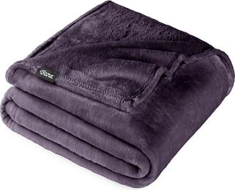 Bare Home Microplush Fleece Blanket in Eggplant at Nordstrom, Size Full