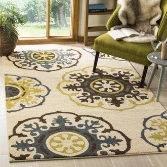 Safavieh Newbury Machine Made Area rug, Ivory / Blue Contemporary Style Easy Care
