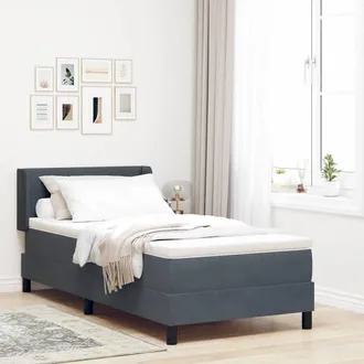 vidaXL Vidaxl - Letto Box Spring Con Materasso Nero 100x200 Cm In Velluto