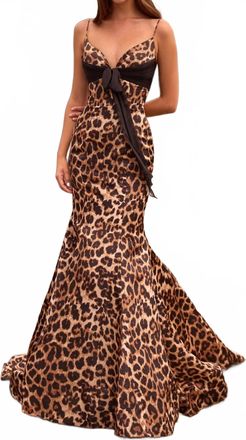Sherri Hill Mermaid Cheetah Gown In Animal Print