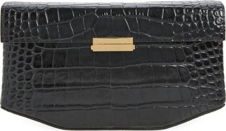 Toteme Clip Croc Embossed Leather Clutch in Black at Nordstrom