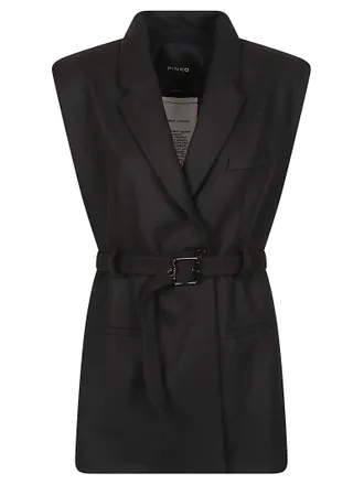 Pinko Nuraqus Structured Tailored Belted Lapel Vest