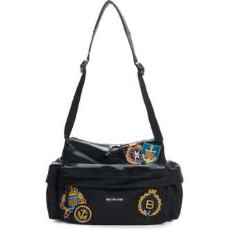 Balenciaga Small Explorer Multipocket Weekend Bag in 1084 Black/multicolor at Nordstrom