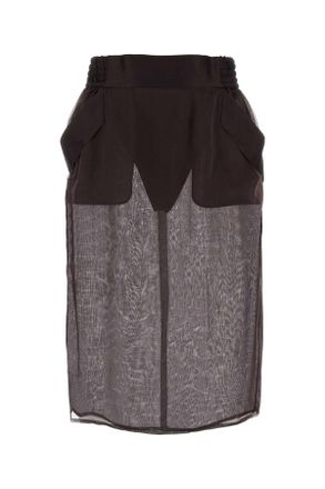 Saint Laurent Brown Silk Skirt