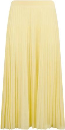Fabiana Filippi Lange Soepele Rok - Dames - Midirokken - Geel - S - Katoen - Rokken