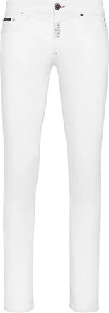 Philipp Plein Denim Broeken Super Fit Hexagon - Heren - Slim Fit Jeans - Wit - W29 - Denim - Jeans