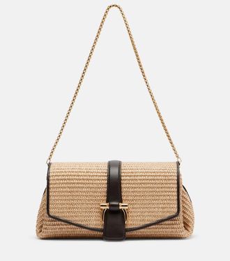 Ferragamo Ferragamo Mia Small raffia shoulder bag