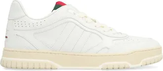 Gucci Schoenen, Dames, Wit, 37 EU, Leer, Re-Web leren lage sneakers